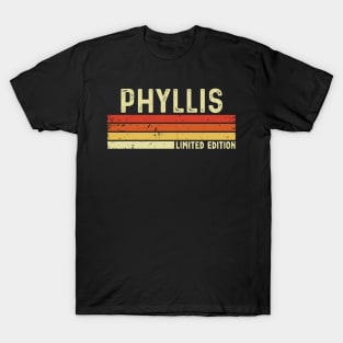 Phyllis Name Vintage Retro Limited Edition Gift T-Shirt